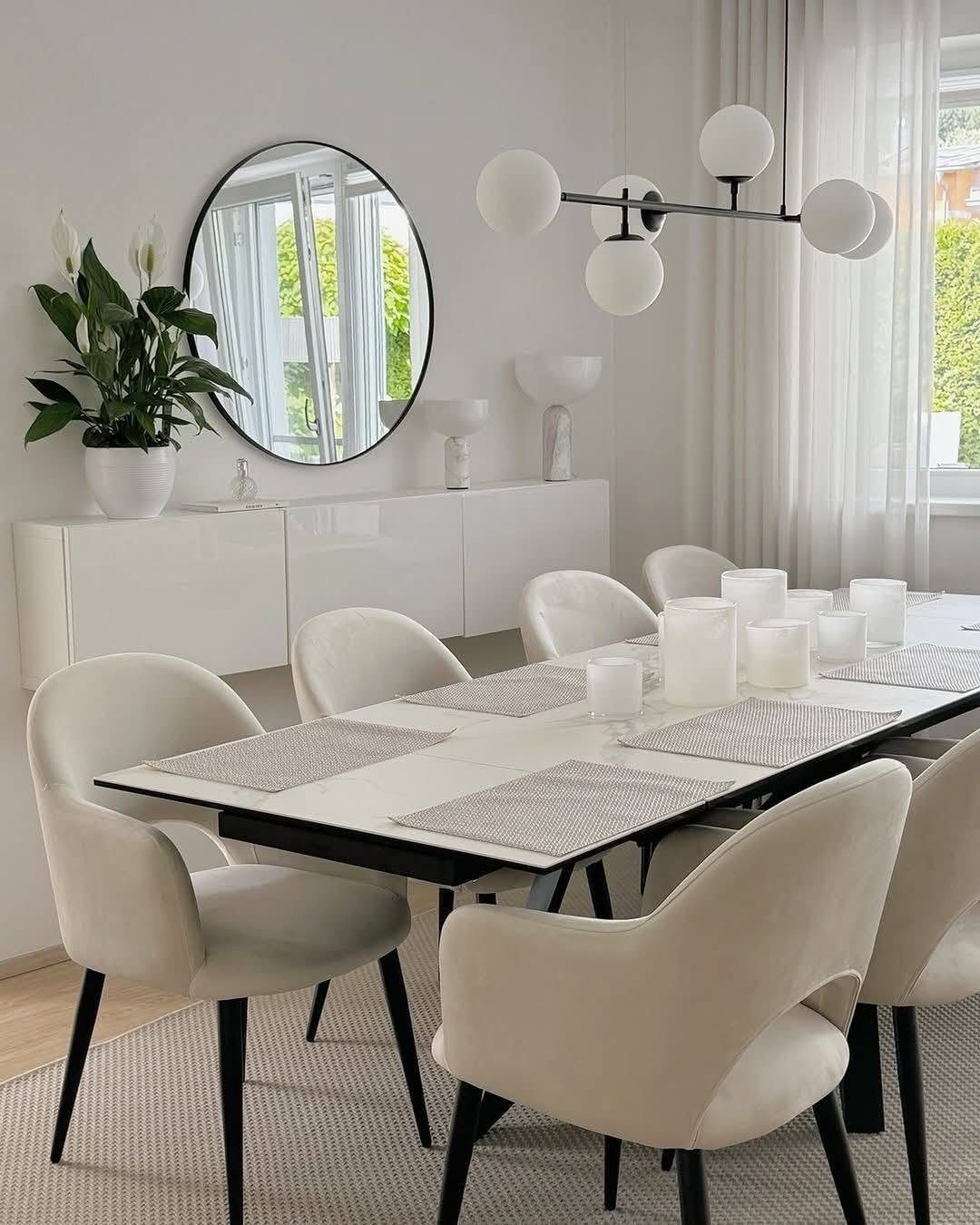 Neutral dining room interior